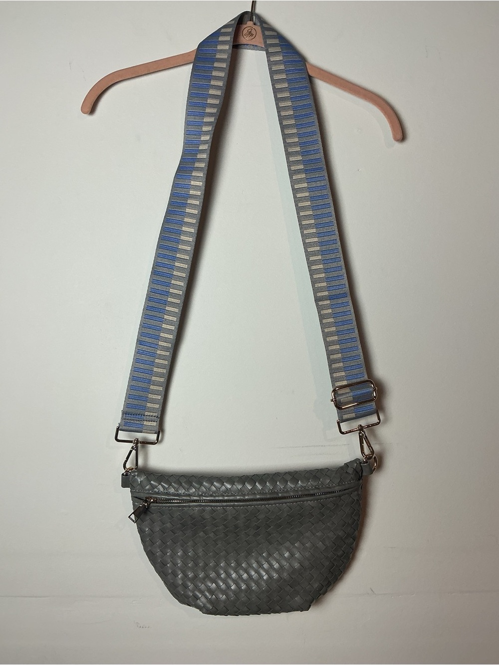 Pretty Simple Westlyn Woven Bum Bag Gray Crossbody Sling